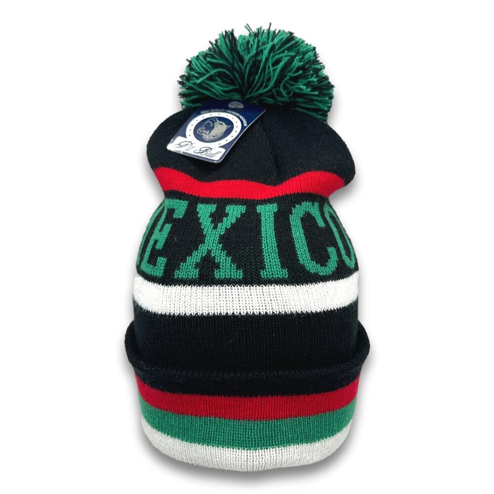 Mexico Long Cuffed Beanie Double Layered Pom Winter Snowboard Ski Hat